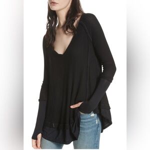 Free People We the Free Laguna waffle thermal long sleeve top size S